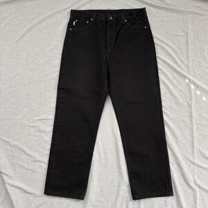 Vintage Carhartt B161 BLK Black Canvas Jeans Relaxed Fit Men's 38x32 90s